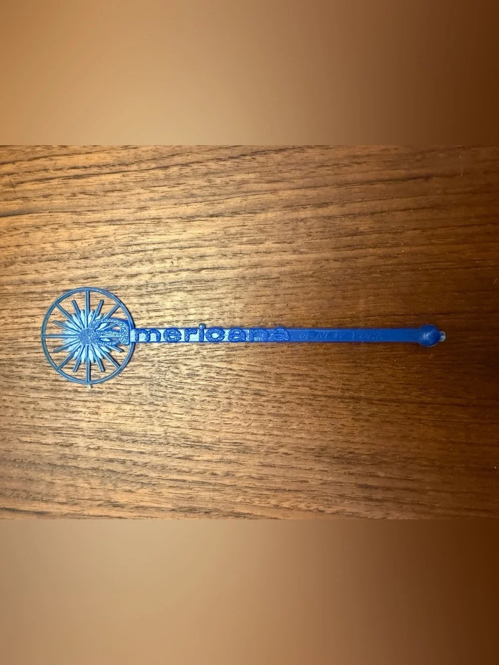 Vintage Americana Hotel New York City NY Blue Cocktail Stir Swizzle Stick